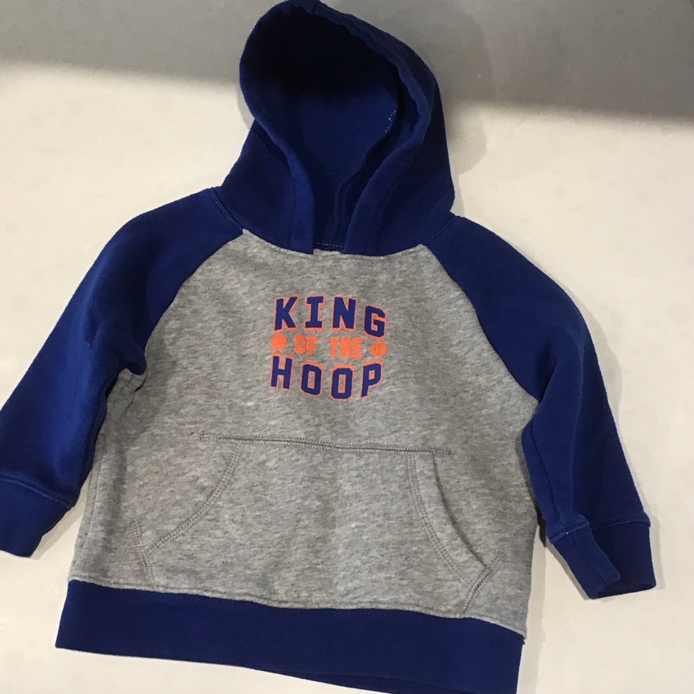 Place Blue and Gray 'King of the Hoop' Kids Hoodie